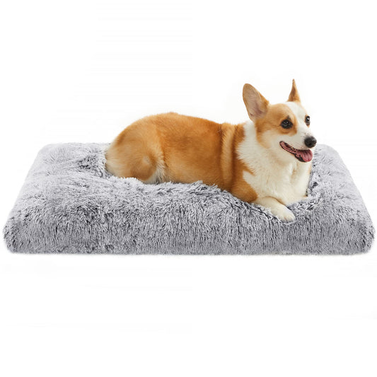 Feandrea Cama para Perros, Sofá para Mascotas, 95 x 60 cm, Lavable a Máquina, con Cojín, Gris Claro MPGW202G01