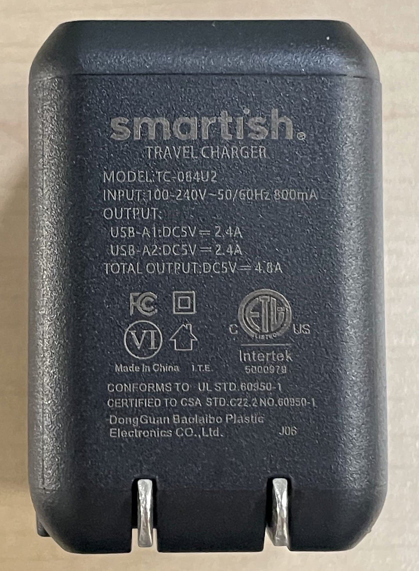 Smartish Cargador de pared USB de 2 puertos – Charge Shack máxima velocidad 4.8 Amp cargador rápido compatible con iPhone Android y todos los dispositivos USB (seda) – Negro