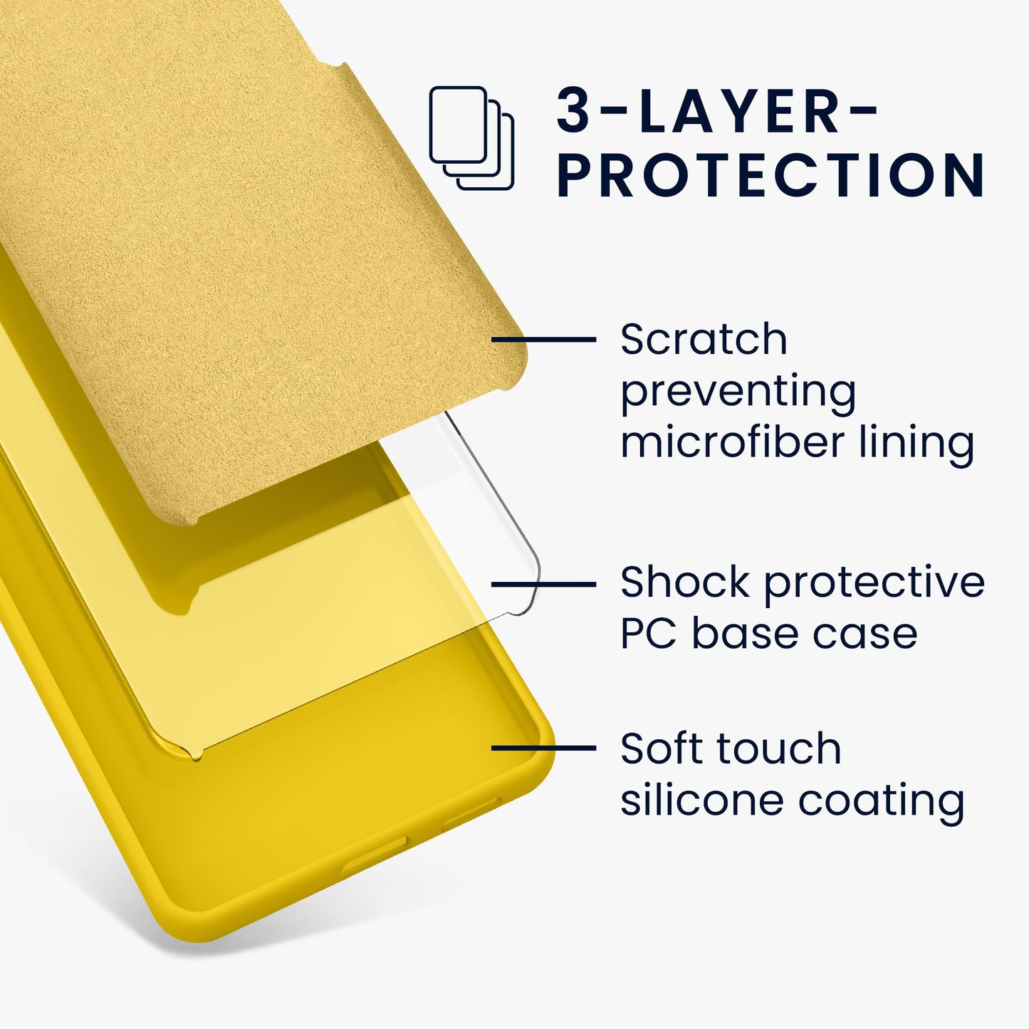 kwmobile Carcasa Compatible con Google Pixel 8a Funda - Case TPU y Silicona antigolpes - Apto Carga inalámbrica - Amarillo chillón