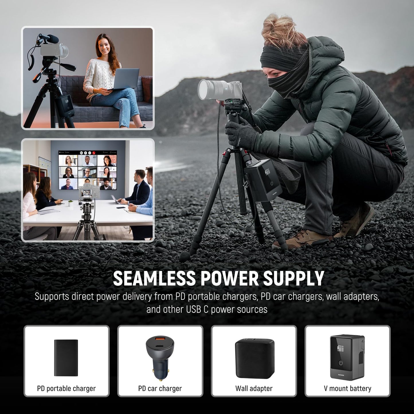 Batería Dummy USB C NEEWER Negro Compatible para Sony NP-FZ100