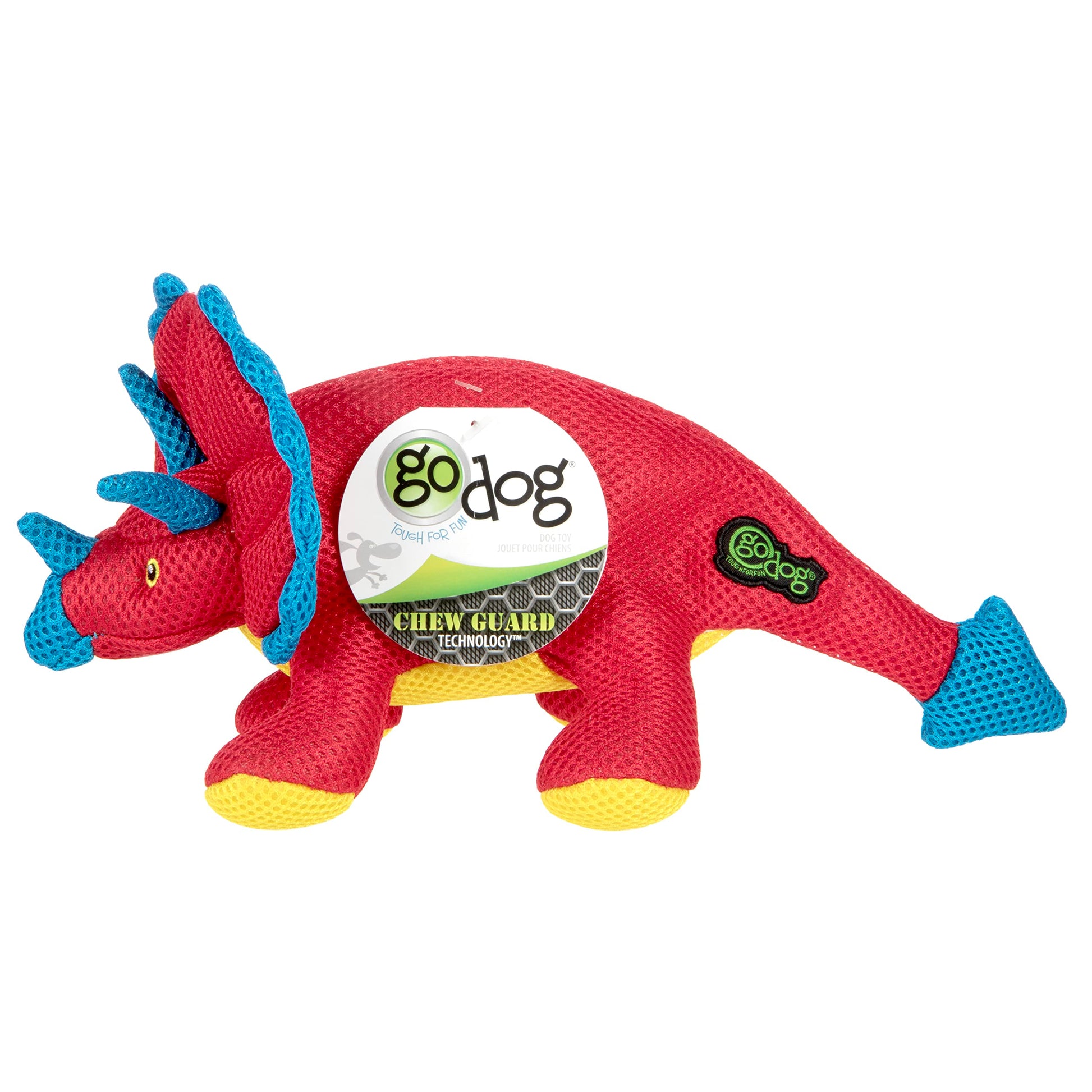 goDog - Juguete de Malla con Volantes y Volantes para Perros de Doble masticación, Color Rojo, pequeño