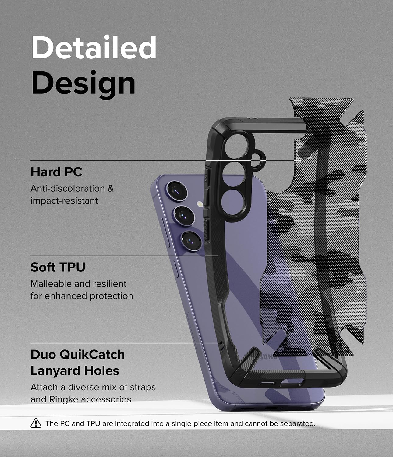 Funda Ringke Fusion-X Samsung Galaxy S24 Camo Black Diseño Camuflaje Carcasa Militar Protección Resistente