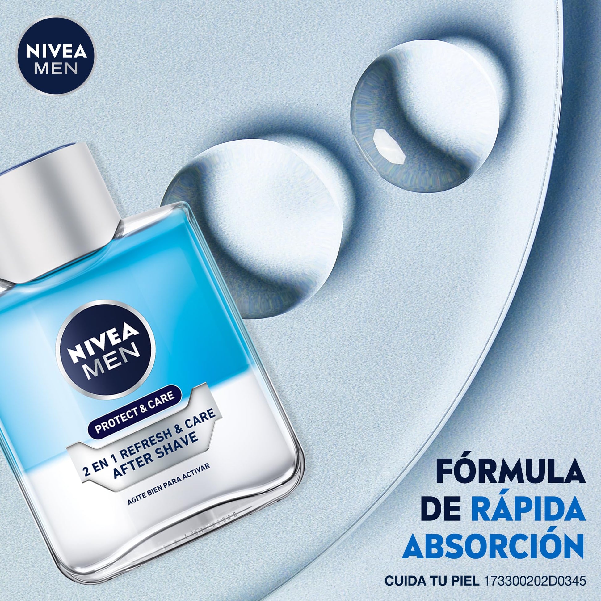NIVEA MEN After Shave Loción Refrescante Después De Afeitar Protect & Care (100 ml) con Pro Vitamina B5 y Mentól previene la resequedad de la piel, sensación de frescura y fragancia masculina