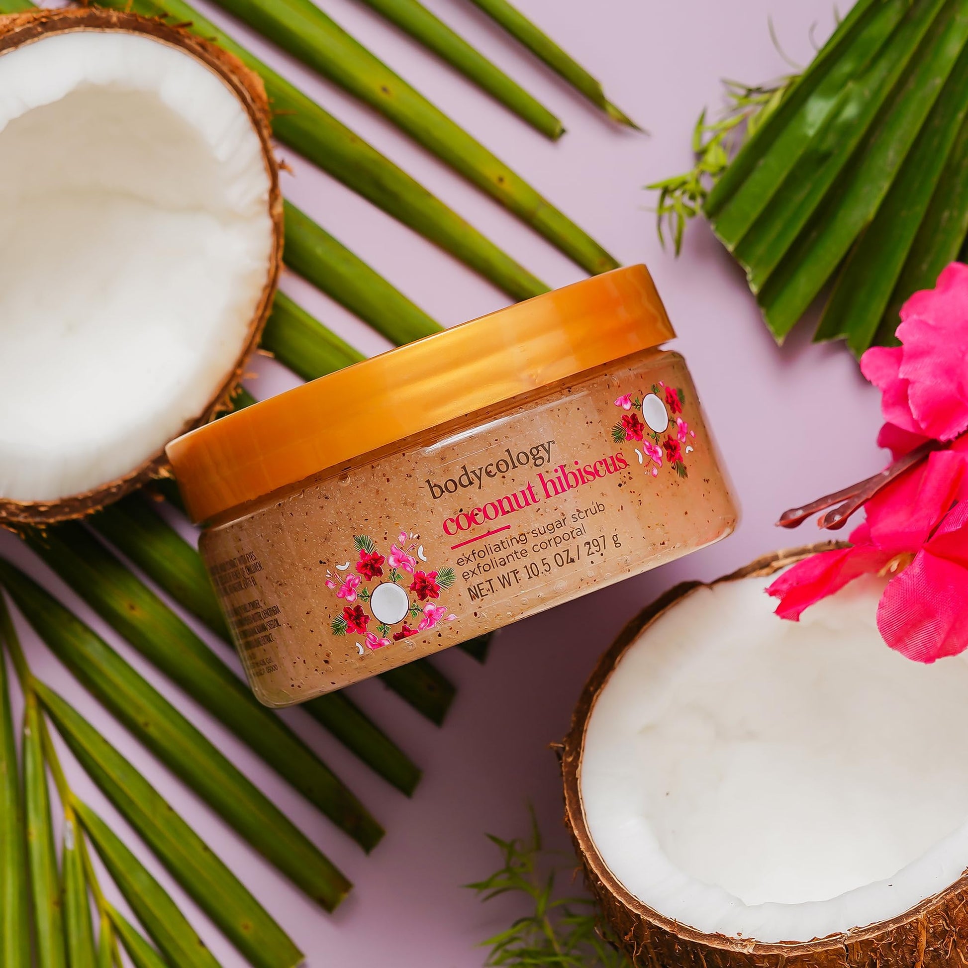 Coconut Hibiscus Exfoliating Sugar Scrub by Bodycology for Women - 10.5 oz Scrub