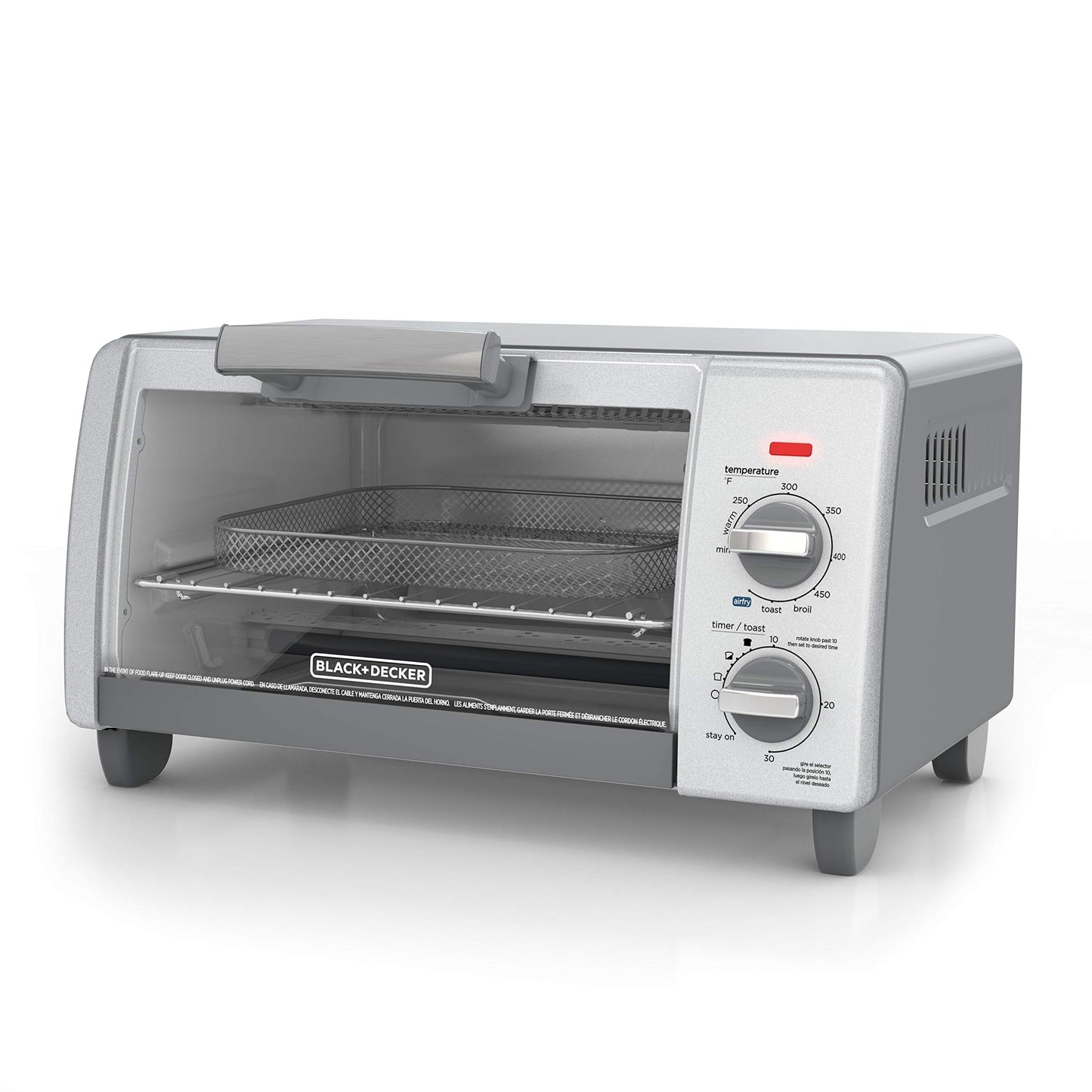 BLACK+DECKER TO1785SG - Tostador de 4 rebanadas, color gris