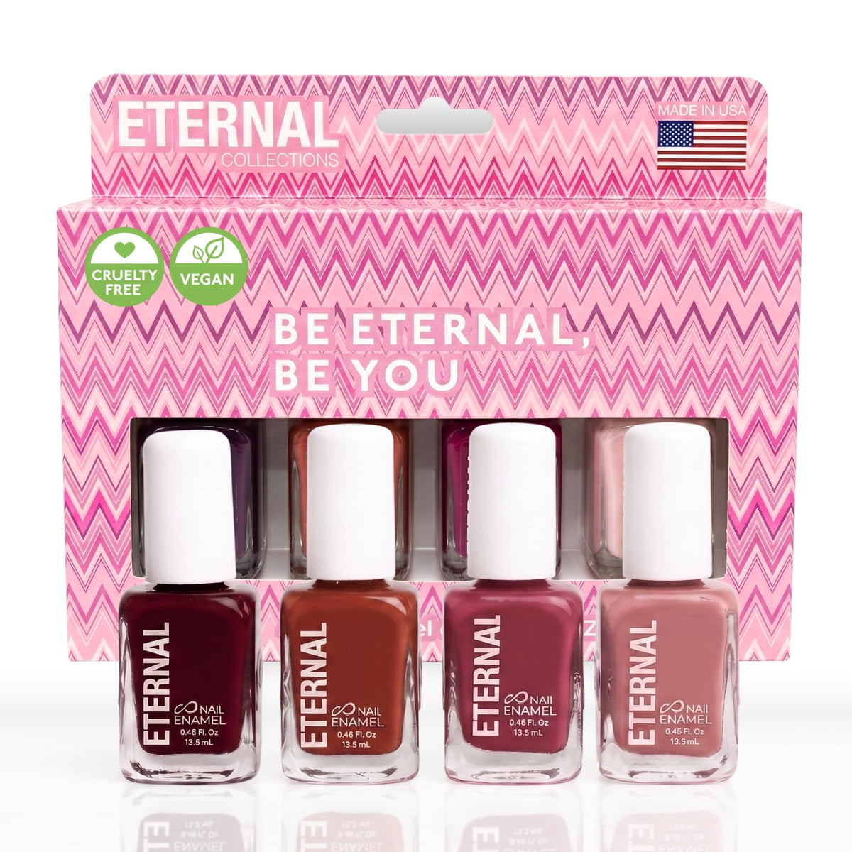 Colección – Juego de 4 piezas: Larga duración, secado rápido, esmalte de uñas de brillo espejo – endurecedor, acabado brillante y brillante – 0,46 onzas fluidas cada uno (Rock and Rose)