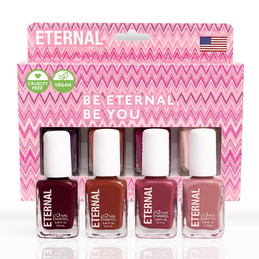 Colección – Juego de 4 piezas: Larga duración, secado rápido, esmalte de uñas de brillo espejo – endurecedor, acabado brillante y brillante – 0,46 onzas fluidas cada uno (Rock and Rose)