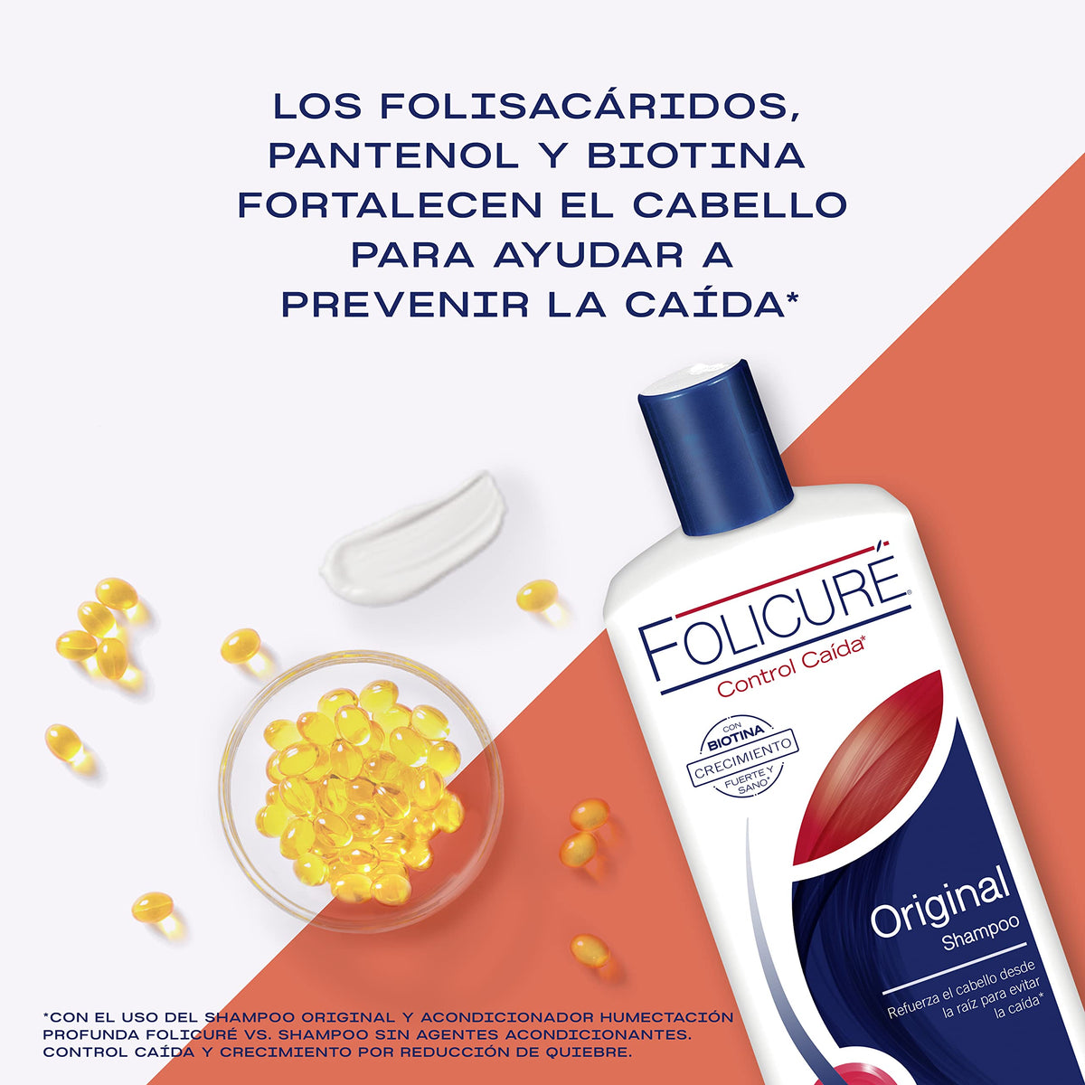 Folicuré Shampoo Original control caída con FolisacáridosTM, Pantenol y Biotina 700 ml