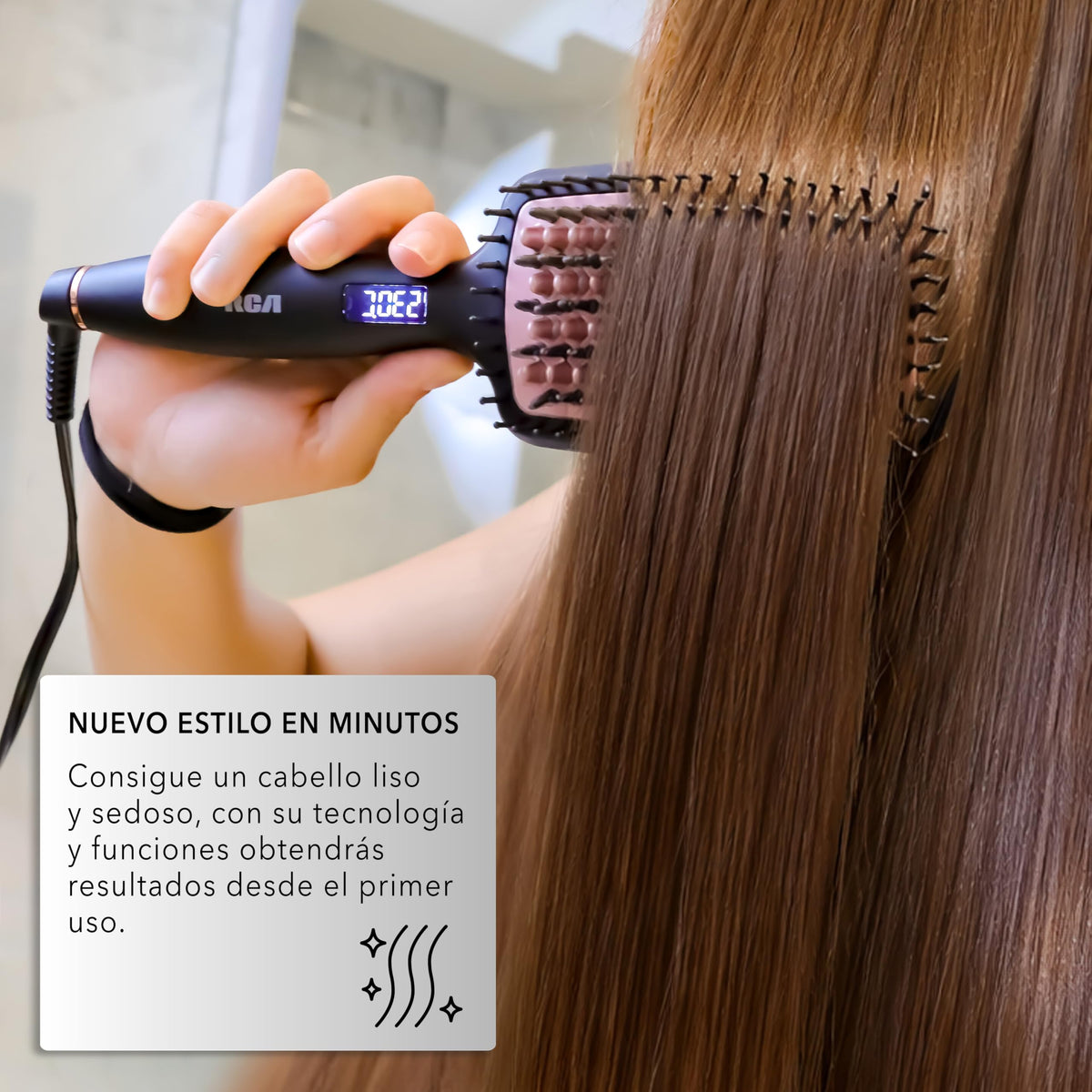 Cepillo Alaciador RCA Cerámica con Cerdas de Silicona y Nylon Profesional