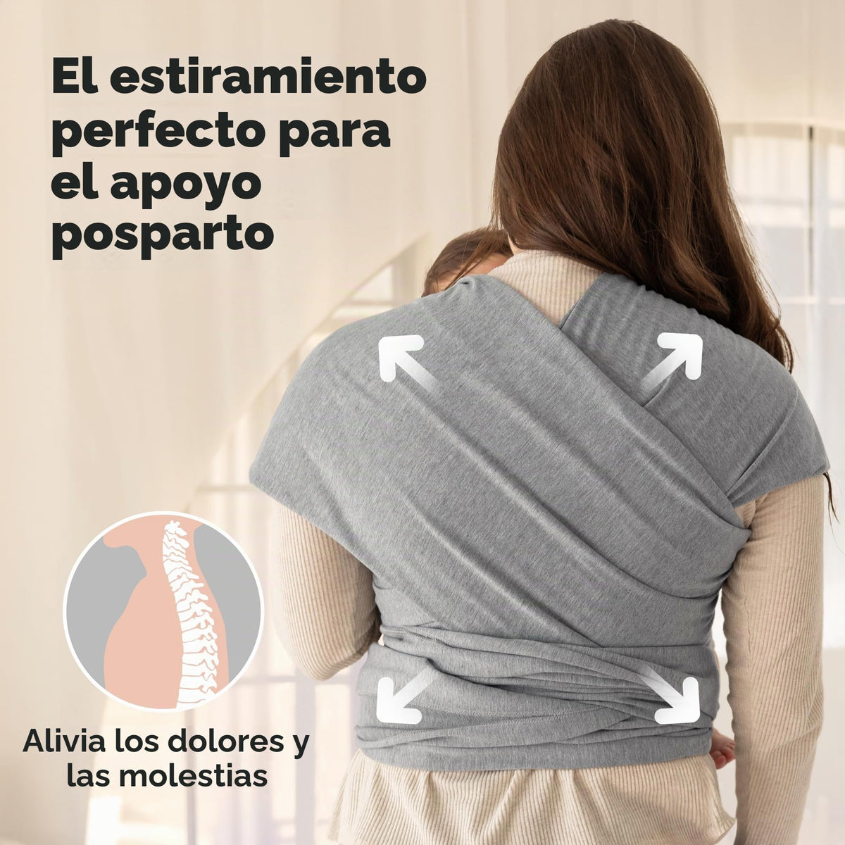 Fular portabebés - Fular portabebés elástico todo en 1 - Portabebés lateral - Mochila Portabebés - Fular para bebés - Fular portabebés manos libres - El mejor regalo de Baby Shower - Talla única para todos (Classic Gray)