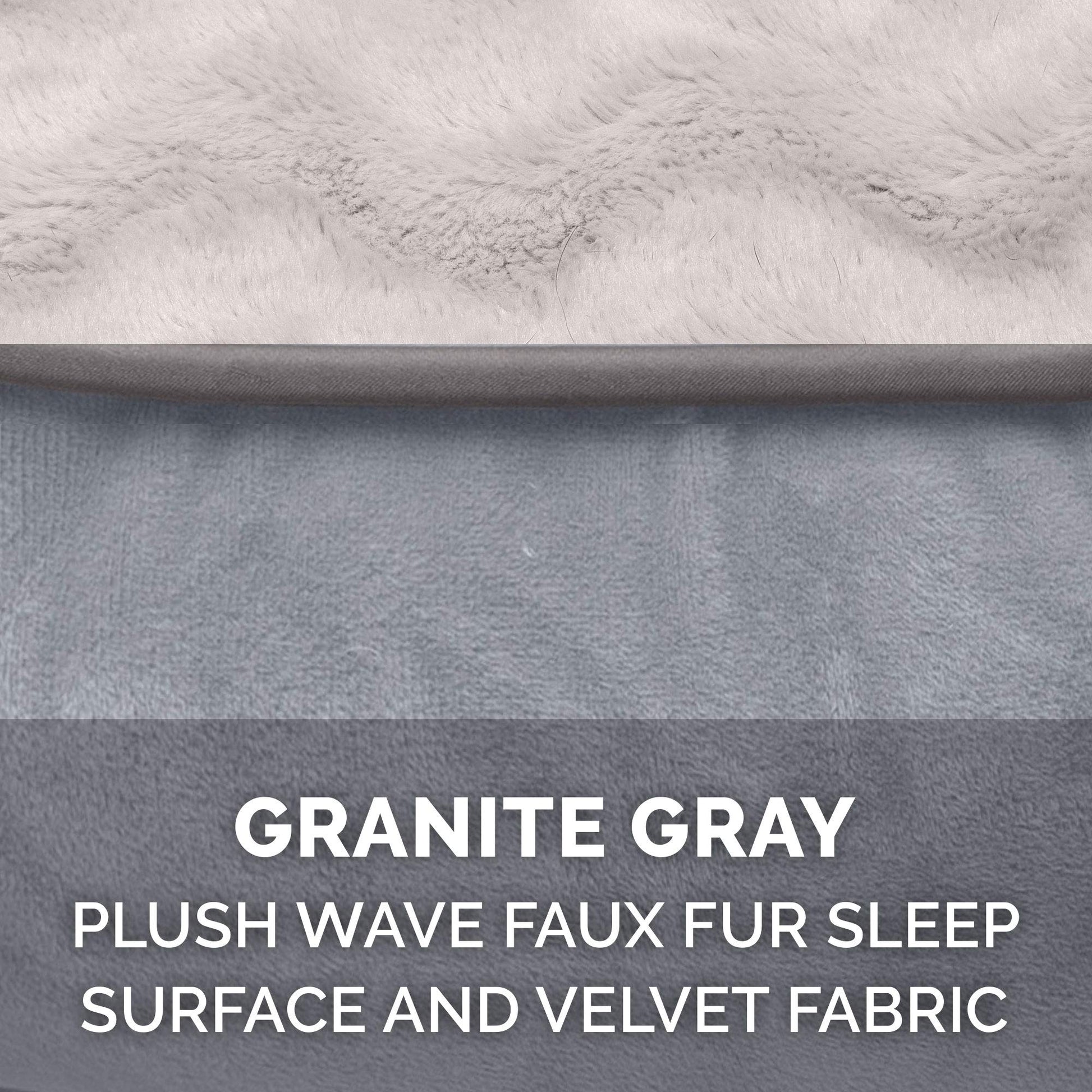 Furhaven Pet Bed for Dogs and Cats - Plush and Velvet Waves Perfect Comfort Sofa-Style Cooling Gel Foam Dog Bed, Removable Machine Washable Cover - Granite Gray, Jumbo (X-Large)
