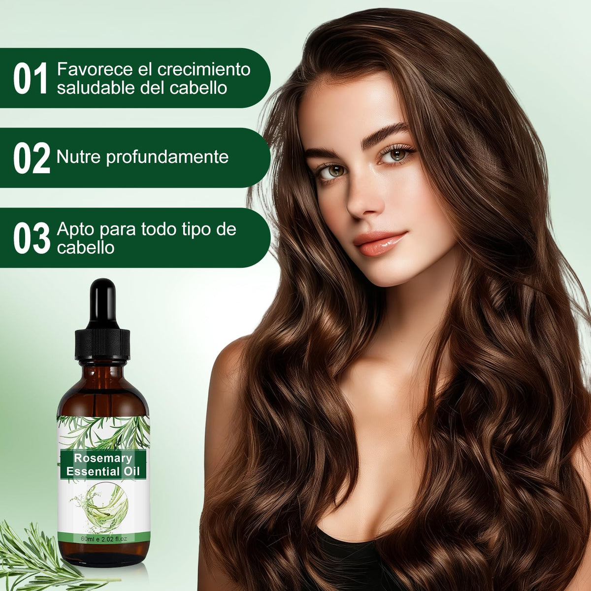 Aceite de Romero RUIAO 60ml Cuidado Capilar y Facial