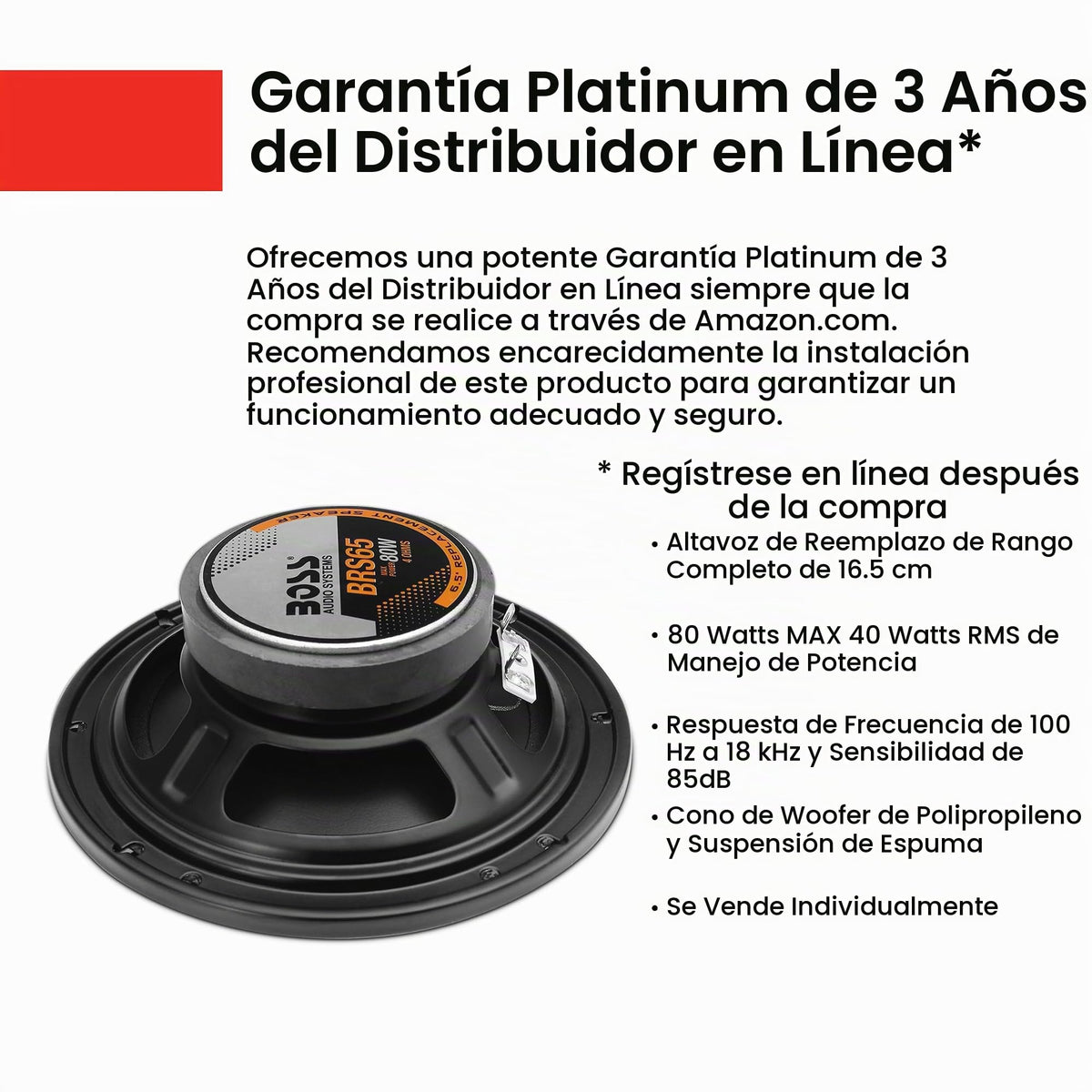 Bocinas Coaxiales BOSS Audio BRS65 Auto 80-Watt 6.5 Pulgadas
