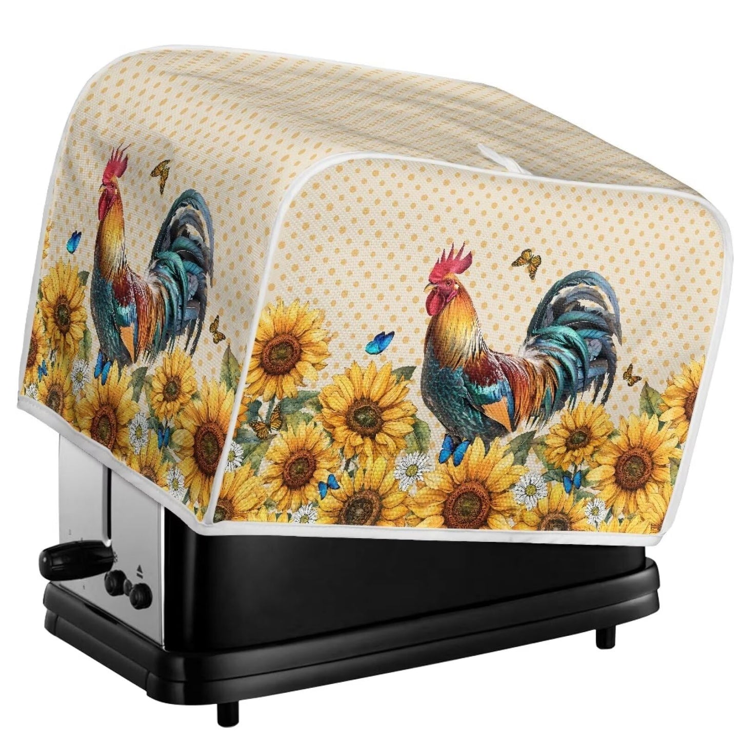 Psesaysky - Cubiertas impermeables para tostador de girasol, para cocina, pequeños electrodomésticos, protección contra el polvo, huellas dactilares, con gancho superior, 2 tostadoras