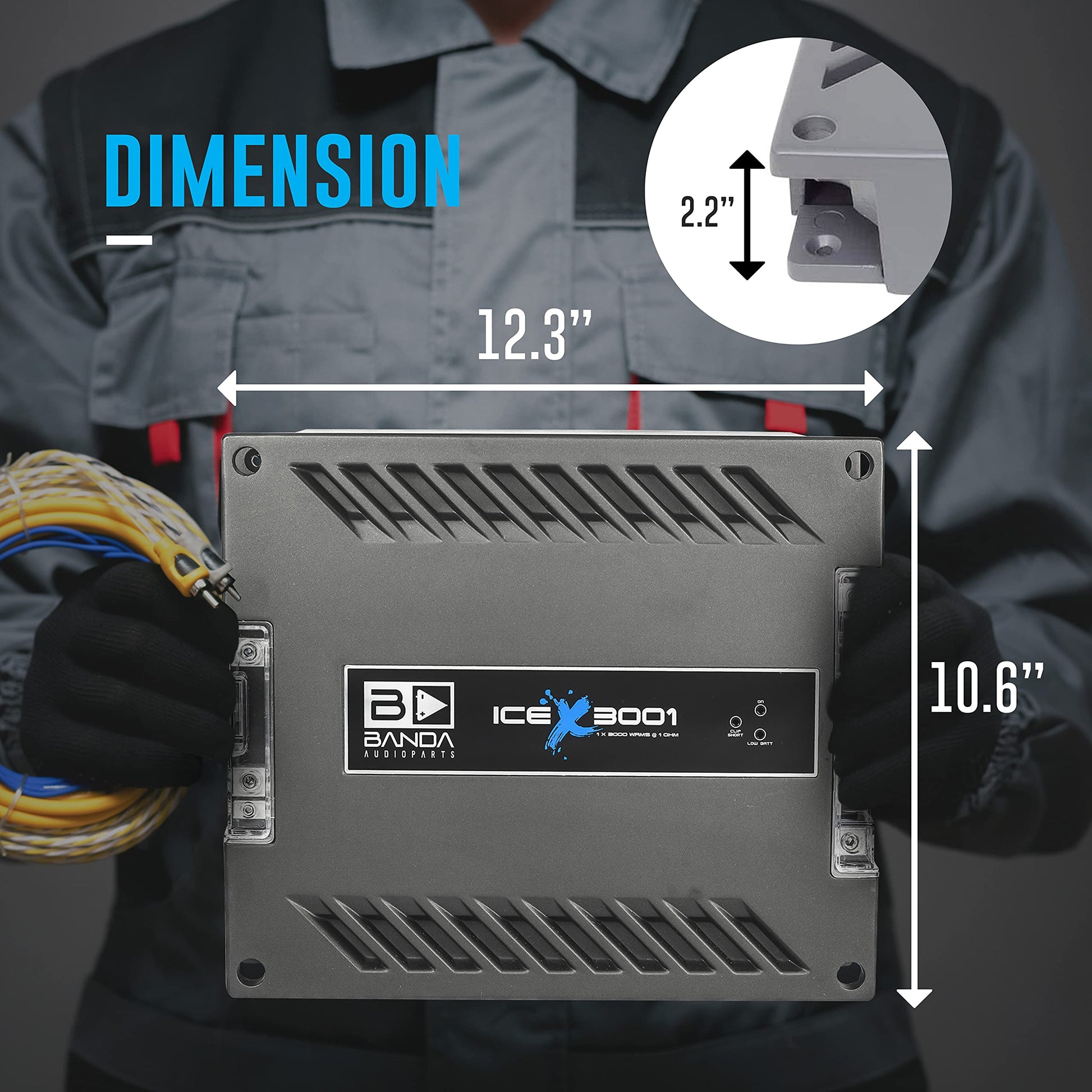 Banda Ice X 3001-1 Canal 3000 W RMS 1 Ohm Amplificador de Coche