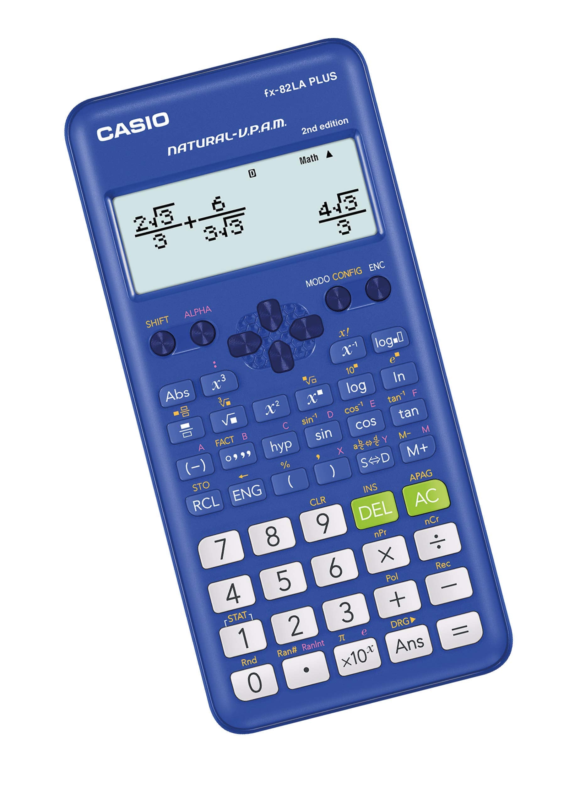 Casio Calculadora Científica Fx-82laplus 2da Edición Color Azul
