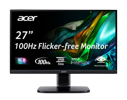 Monitor Acer KB272 Hbi negro de 27 Pulgadas Full HD para Juegos con AMD FreeSync para Oficina