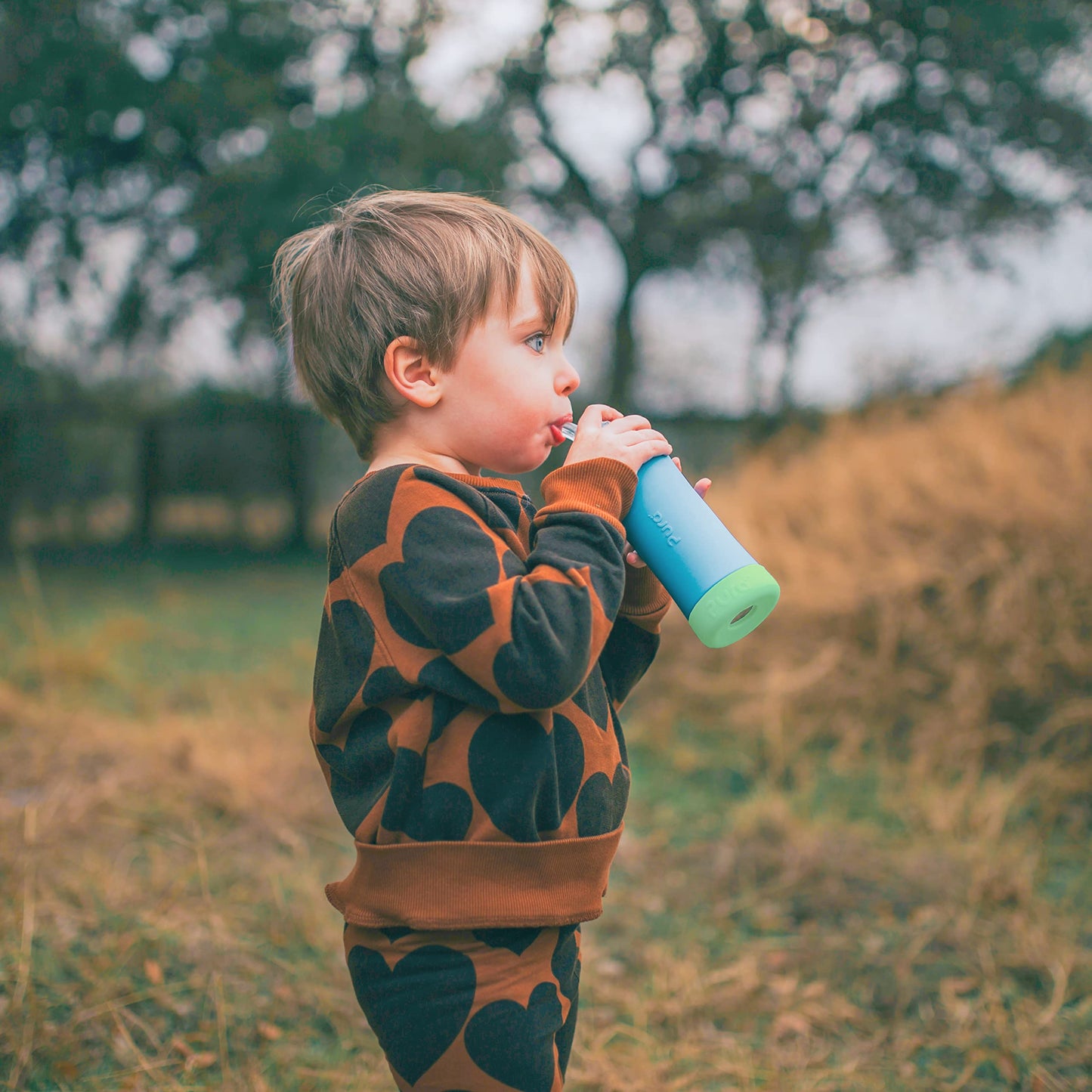 Parachoques de Silicona Pura Kiki Musgo y Rosa Antideslizante Grado Médico para Botellas de Acero Inoxidable