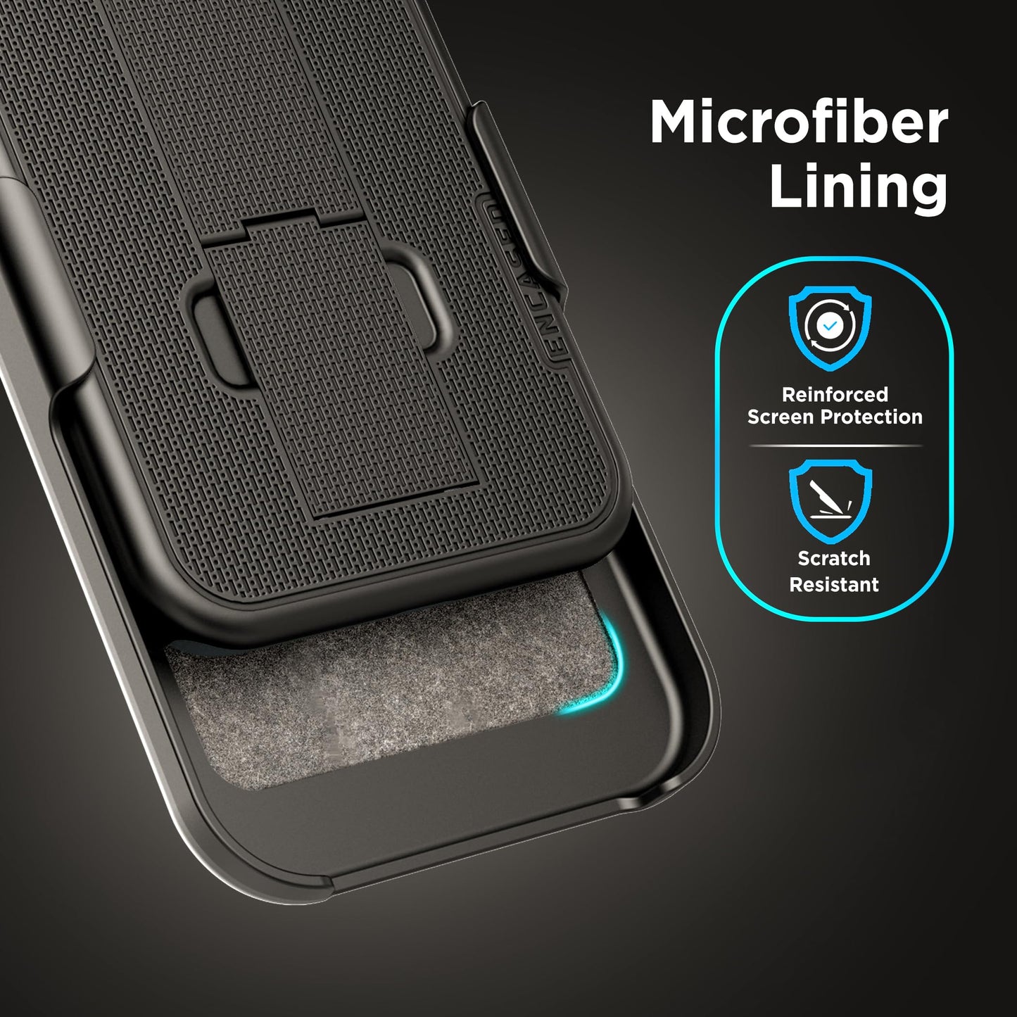 Funda con Clip de Cinturón ENCASED iPhone 16 Pro MAX con Protector de Pantalla Vidrio Templado DuraClip Series