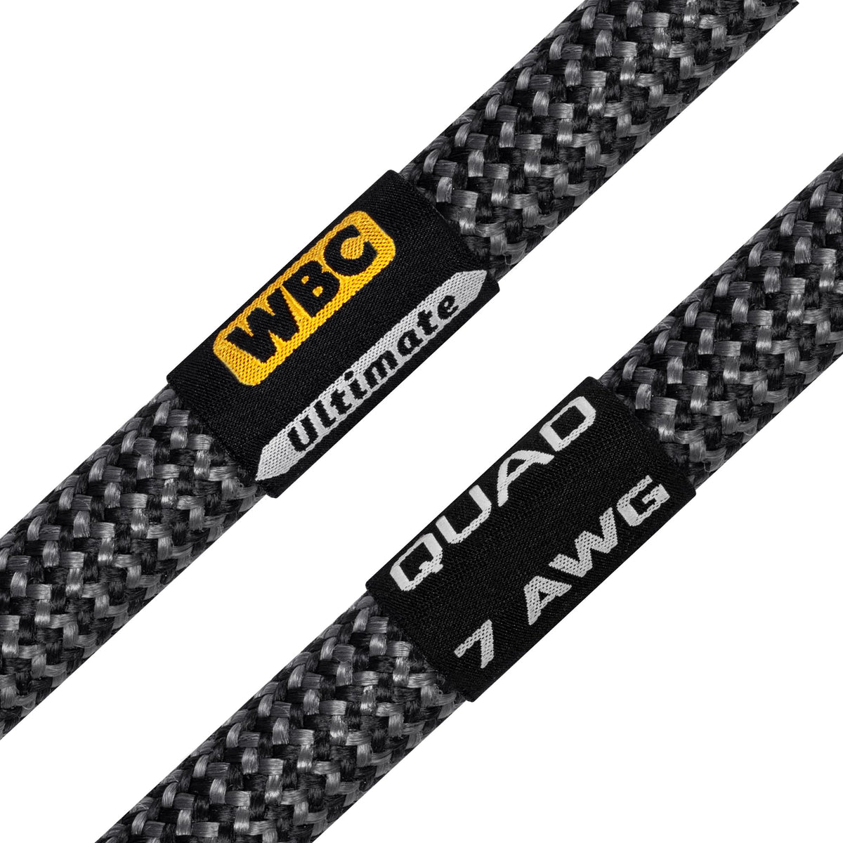 Cable de Altavoz WORLDS BEST CABLES Negro OFC Ultra Puro con Enchufes Eminence Gold Spade y Chamarra de Tweed de Carbono 7 AWG 8 Pies Audiófilo Premium