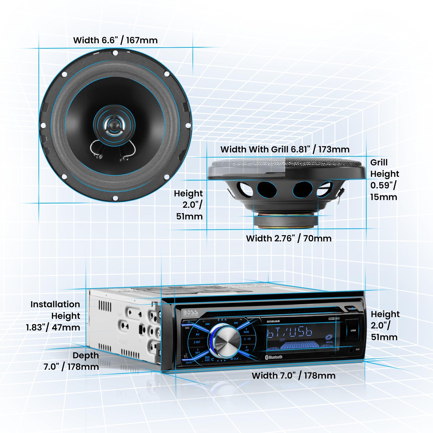 Boss Audio 656BCK CD Receiver and 2 6.5" Speakers