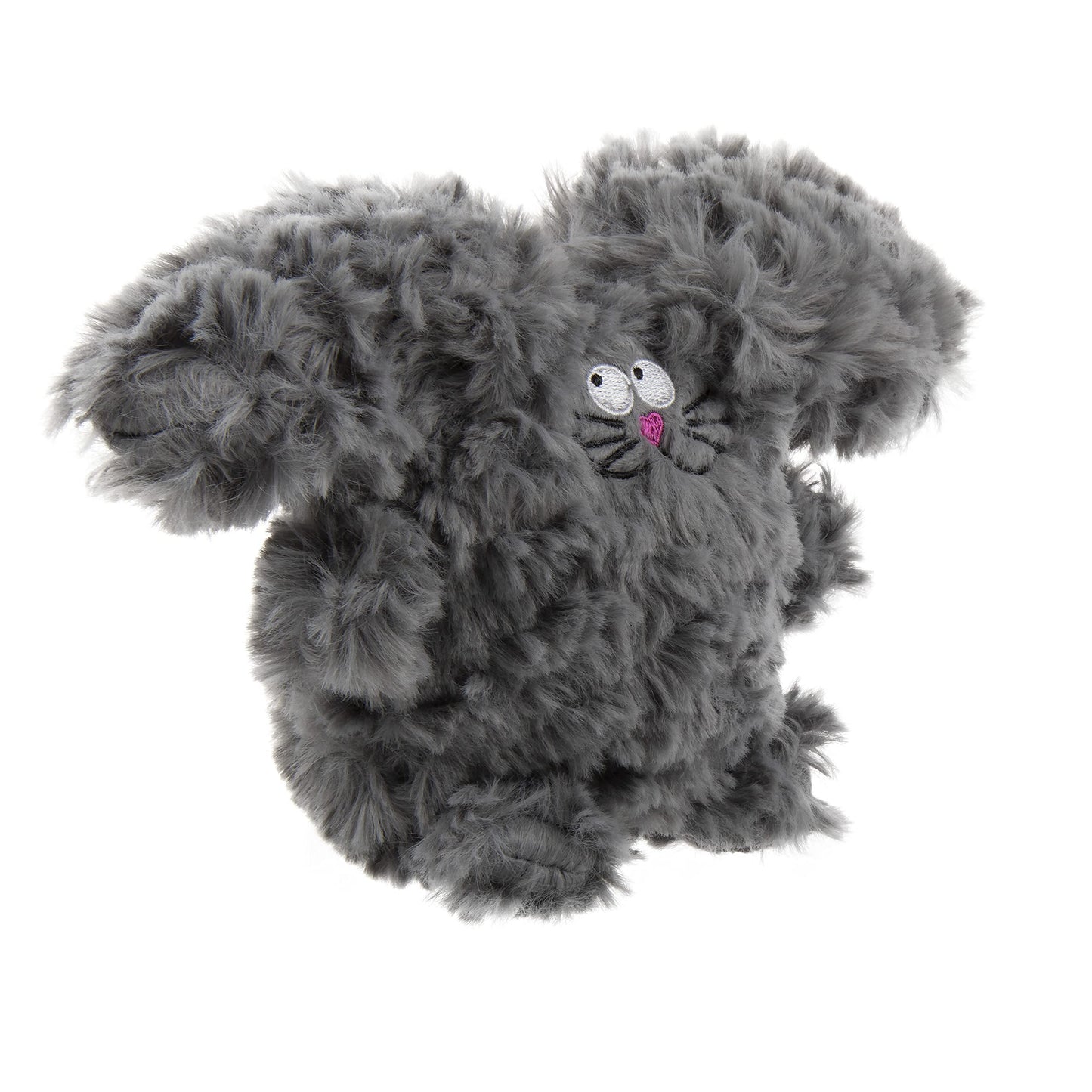 goDog PlayClean - Juguete de Peluche chirriante para Perro con aceites Esenciales Que eliminan el Olor, tecnología de protección para Masticar, Gris, pequeño