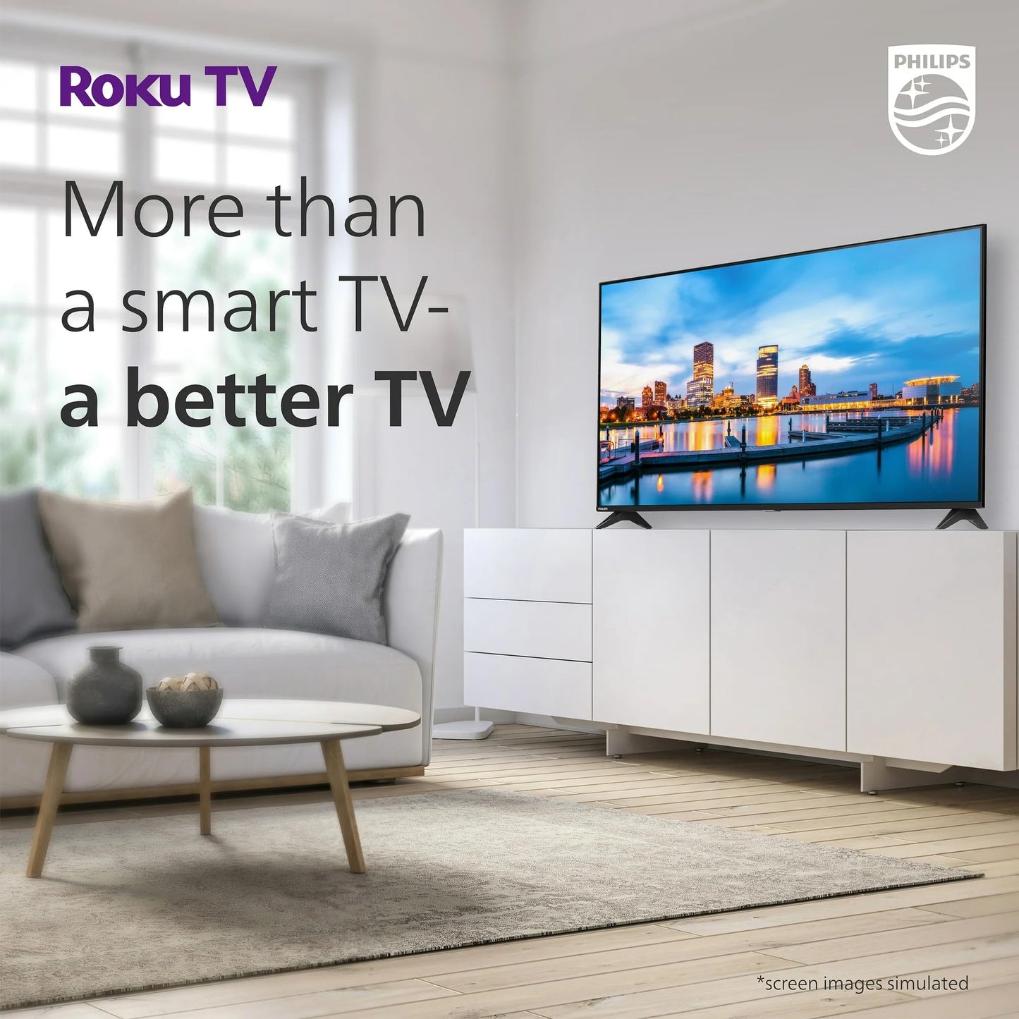 Television PHILIPS HD 720p Smart TV Sin Bordes Compatible con Alexa y Google Assistant Reacondicionado
