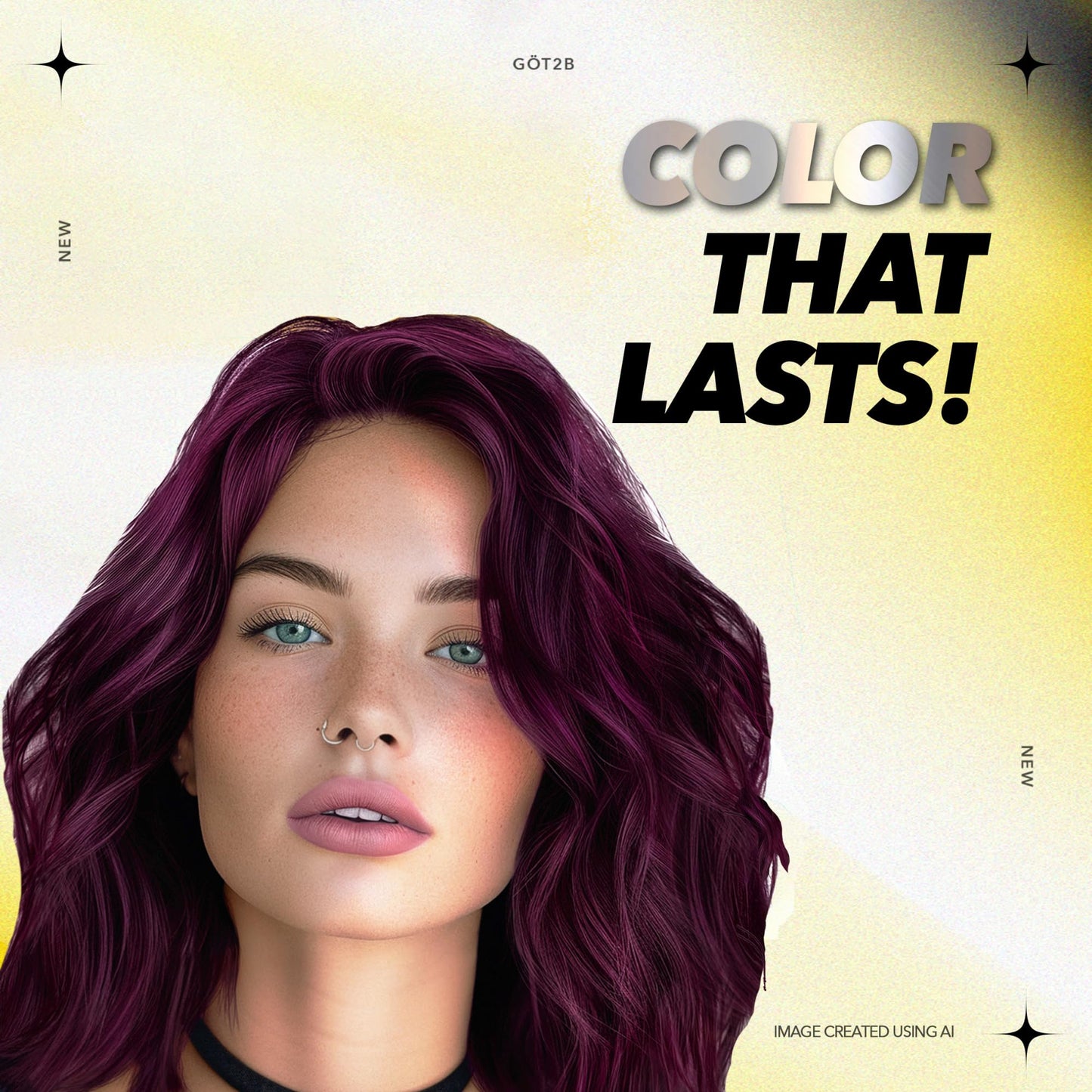 Got2B - Tinte permanente metálico para el cabello, M69, cromo amatista