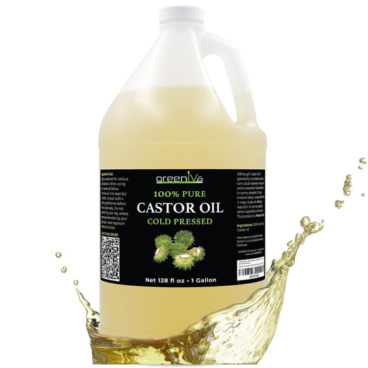 GreenIVe - 100% Pure Castor Oil - Cold Pressed - Hexane Free - Exclusively on Amazon (3790ml ( 3.8l))