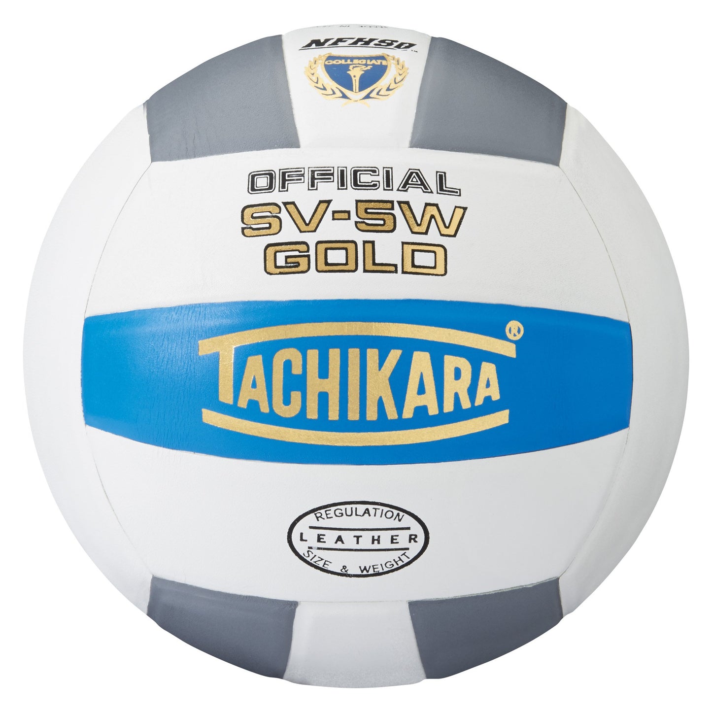 Voleibol de Cuero Premium Tachikara College Blue White Silver Gray de Competición Gold