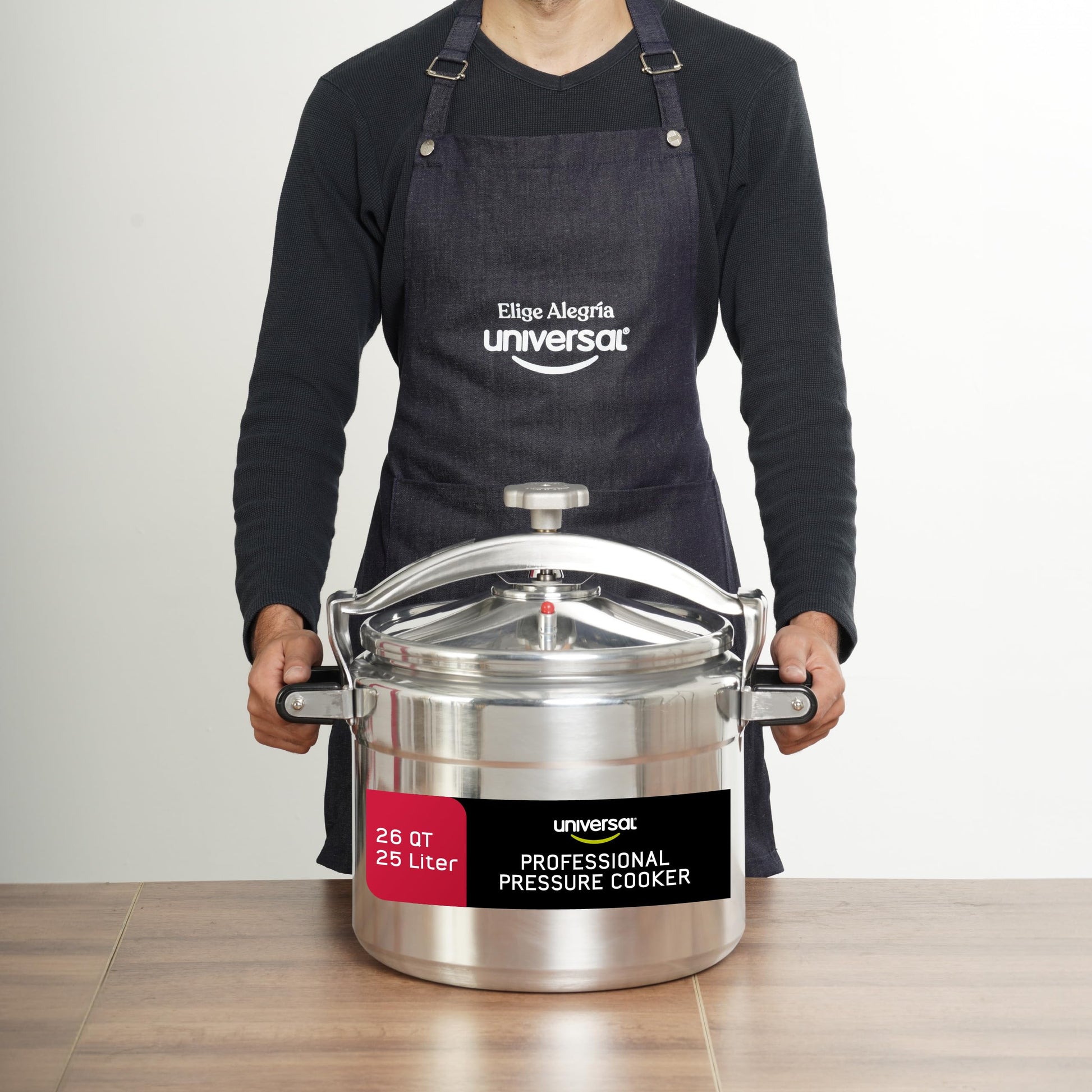 Olla de Presión Profesional de Aluminio Extra Grande 25 Litros con Asas Reforzadas