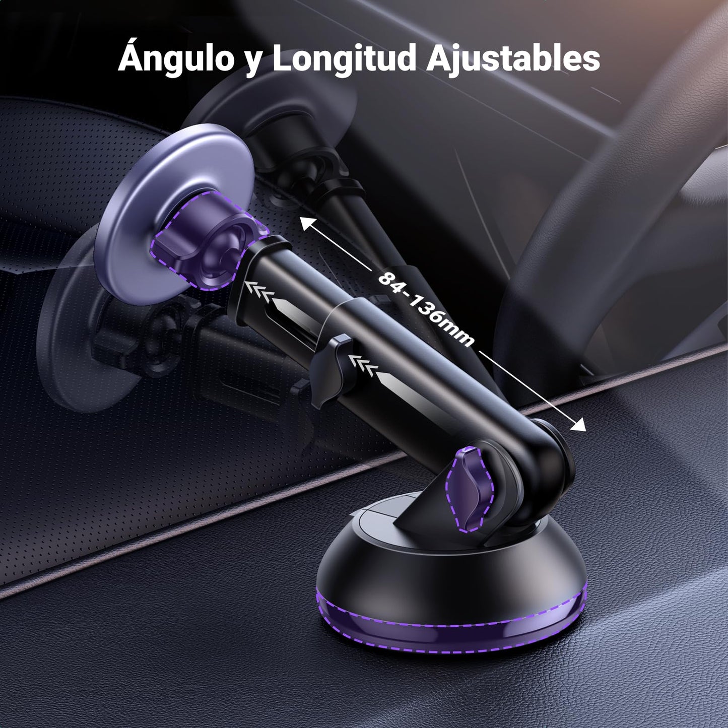 Soporte Celular Automóvil UGREEN Negro Multifuncional MagSafe 3 en 1 para iPhone y Todos los Celulares