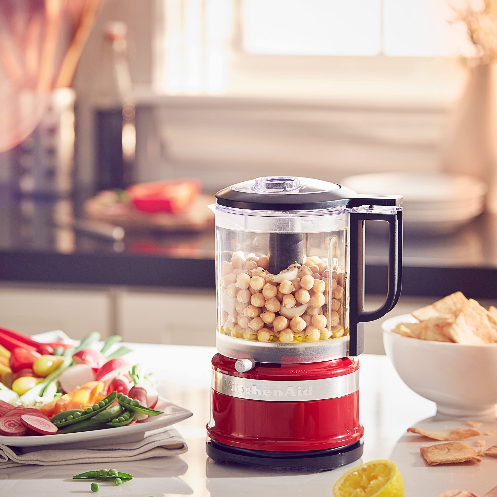 KitchenAid - Picadora de alimentos KFC0516ER, accesorio para batir, 5 tazas, color rojo imperial