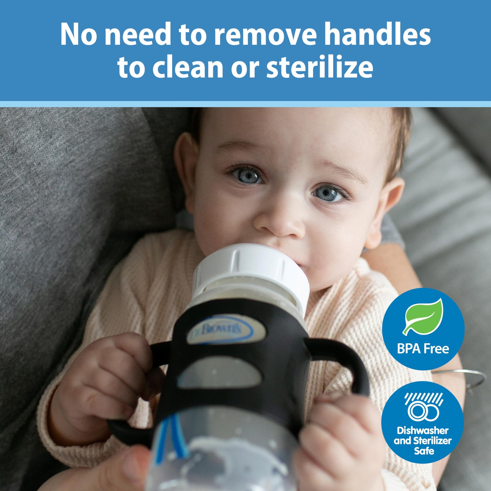 Mangos de Botella de Silicona Dr. Brown’s Light Pink Ecru Black para Bebé