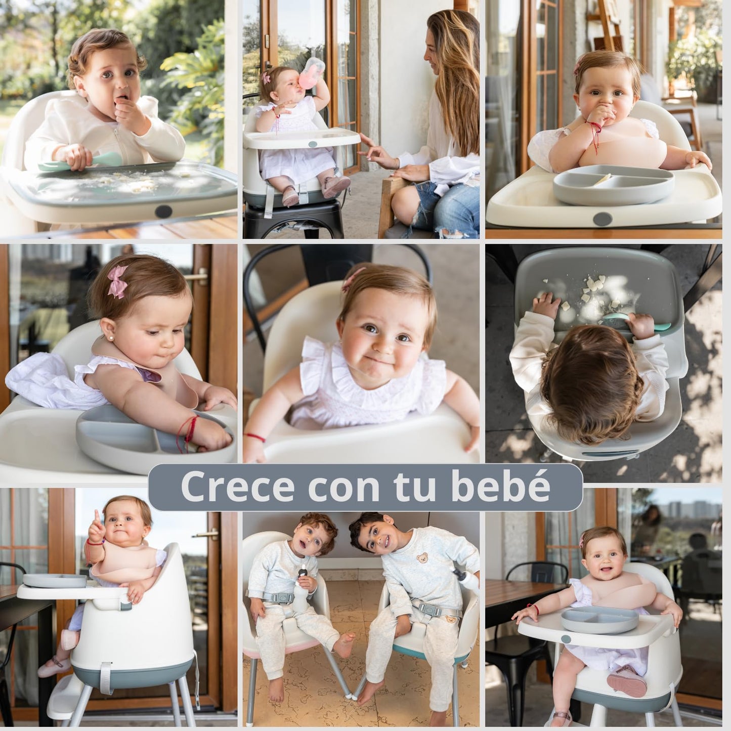 NUZU Periquera para Bebe 3 en 1 | Silla para Bebe Comer Multifuncional con Seguridad y Estilo | Versatilidad en Espacios Reducidos | Asiento Elevador Ajustable para Bebes 6 meses a 4 Años. (Azul)