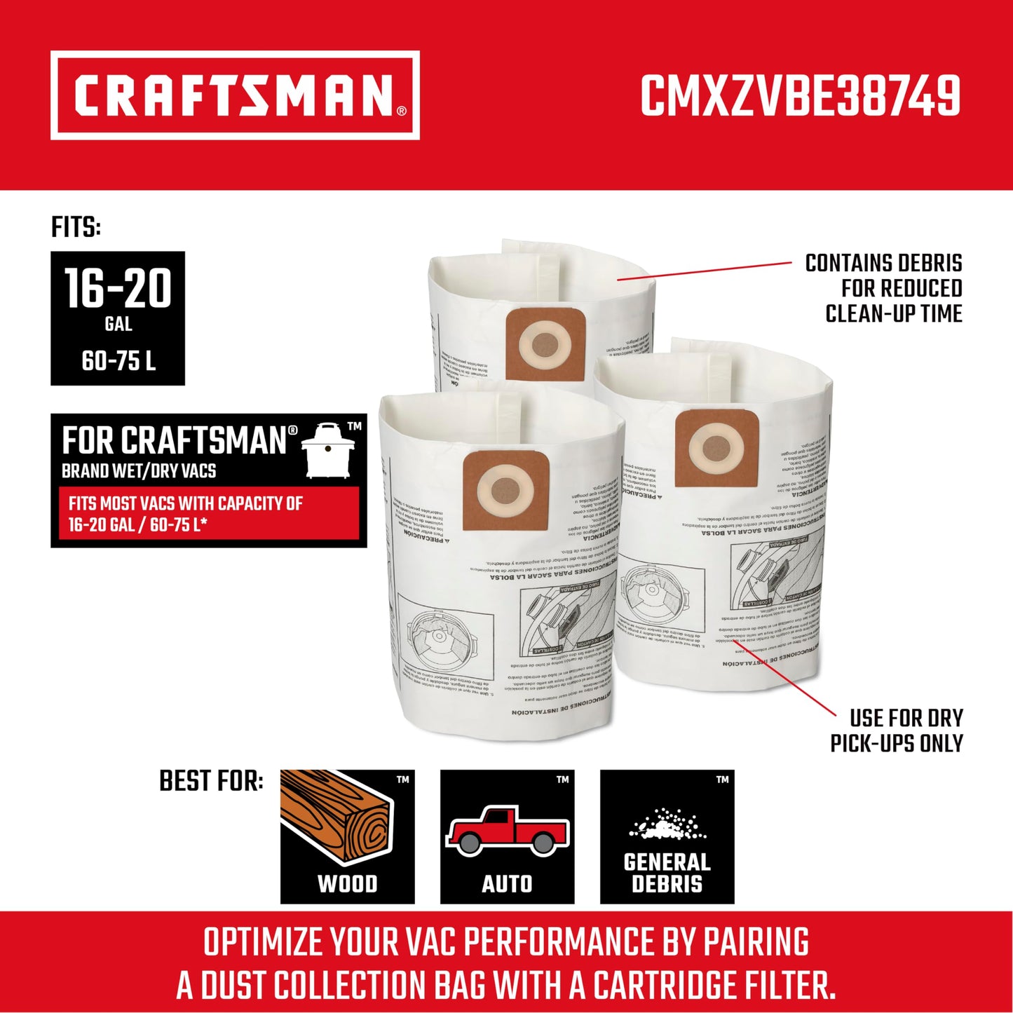 Bolsas de Polvo Craftsman Adaptables