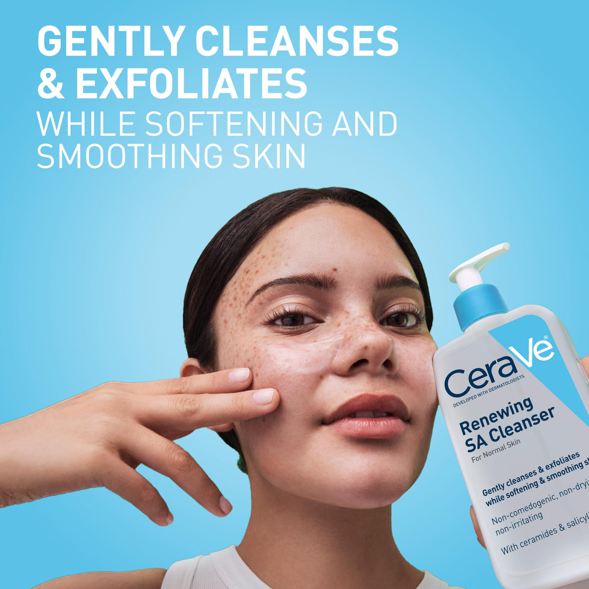 CeraVe SA Cleanser | Salicylic Acid Cleanser with Hyaluronic Acid, Niacinamide & Ceramides| BHA Exfoliant for Face | Fragrance Free Non-Comedogenic | 16 Ounce