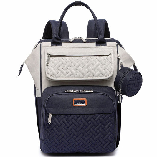 Mochila para Pañales BabbleRoo Gris Piedra con Cambiador y Correas para Carriola Unisex