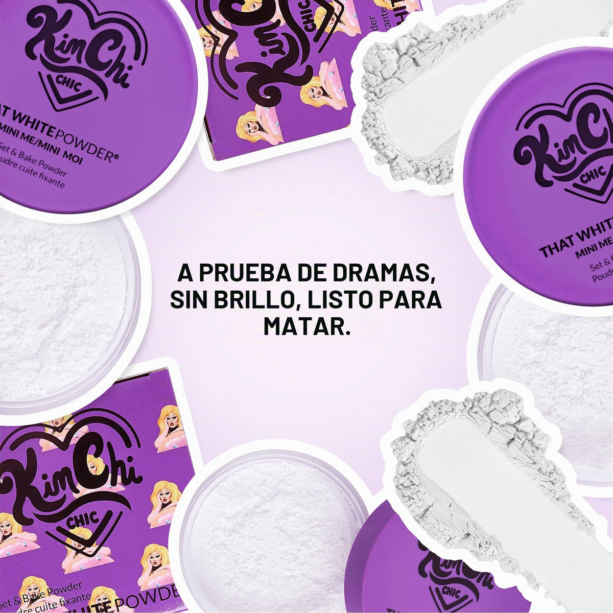 Kimchi Chic Puff Puff Pass Mini - Polvo Suelto Liviano, contiene Arroz y Vitamina E (White)