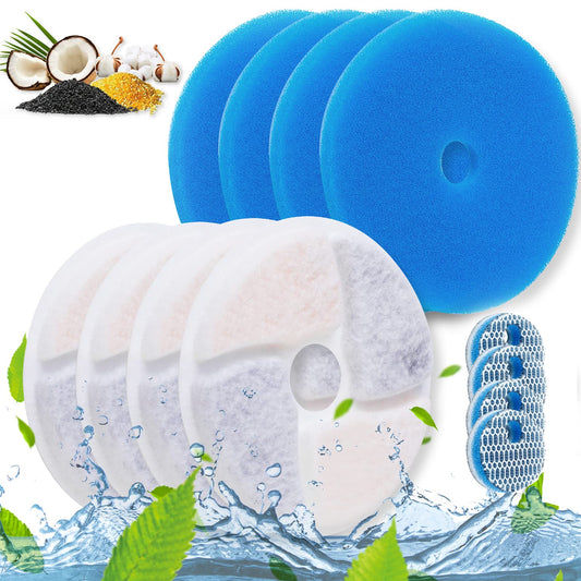 Biubiucat - Filtros para fuente de agua para gatos, 4 unidades, profesionales, extraíbles, reutilizables, para fuente de carbón, filtro para fuente