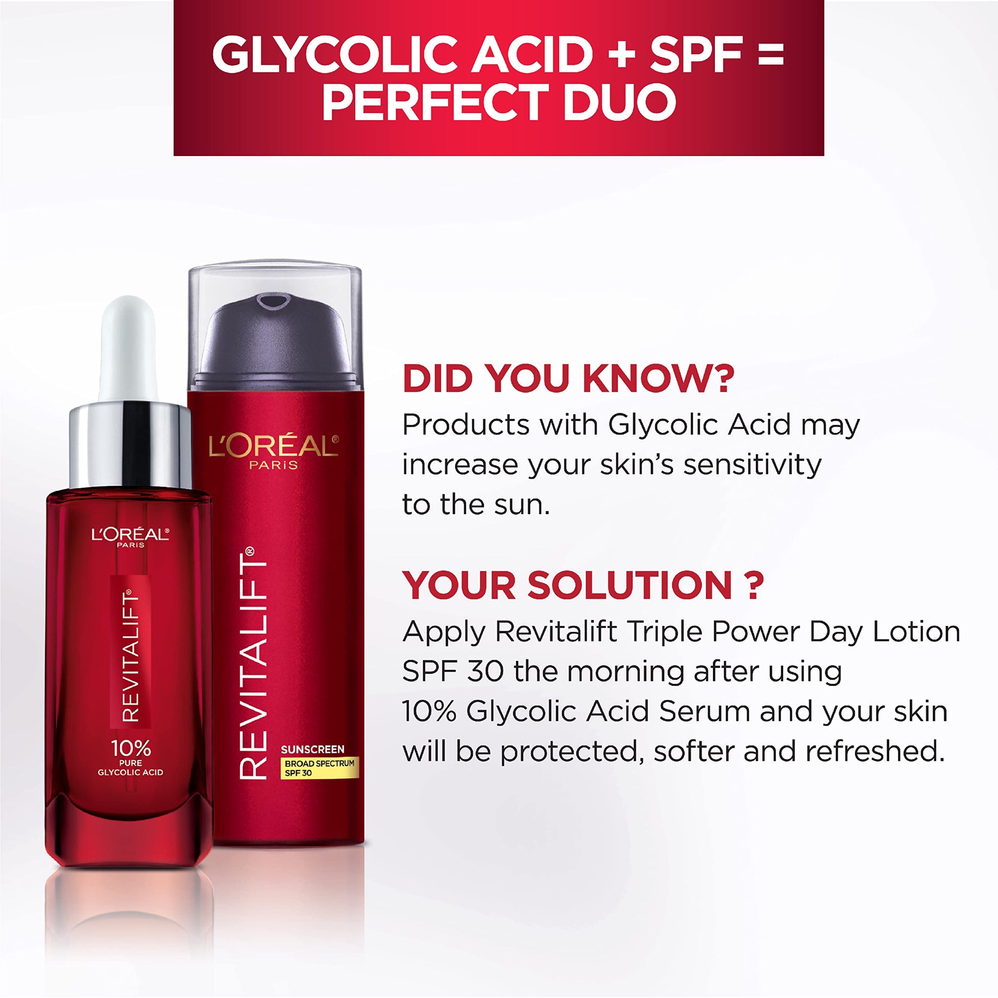 Pure Glycolic Acid Face Serum By L’Oreal Paris Skin Care I Revitalift Derm Intensives 10% Glycolic Acid Serum I Dark Spot Corrector To Even Tone & Reduce Wrinkles I 1.0 Oz