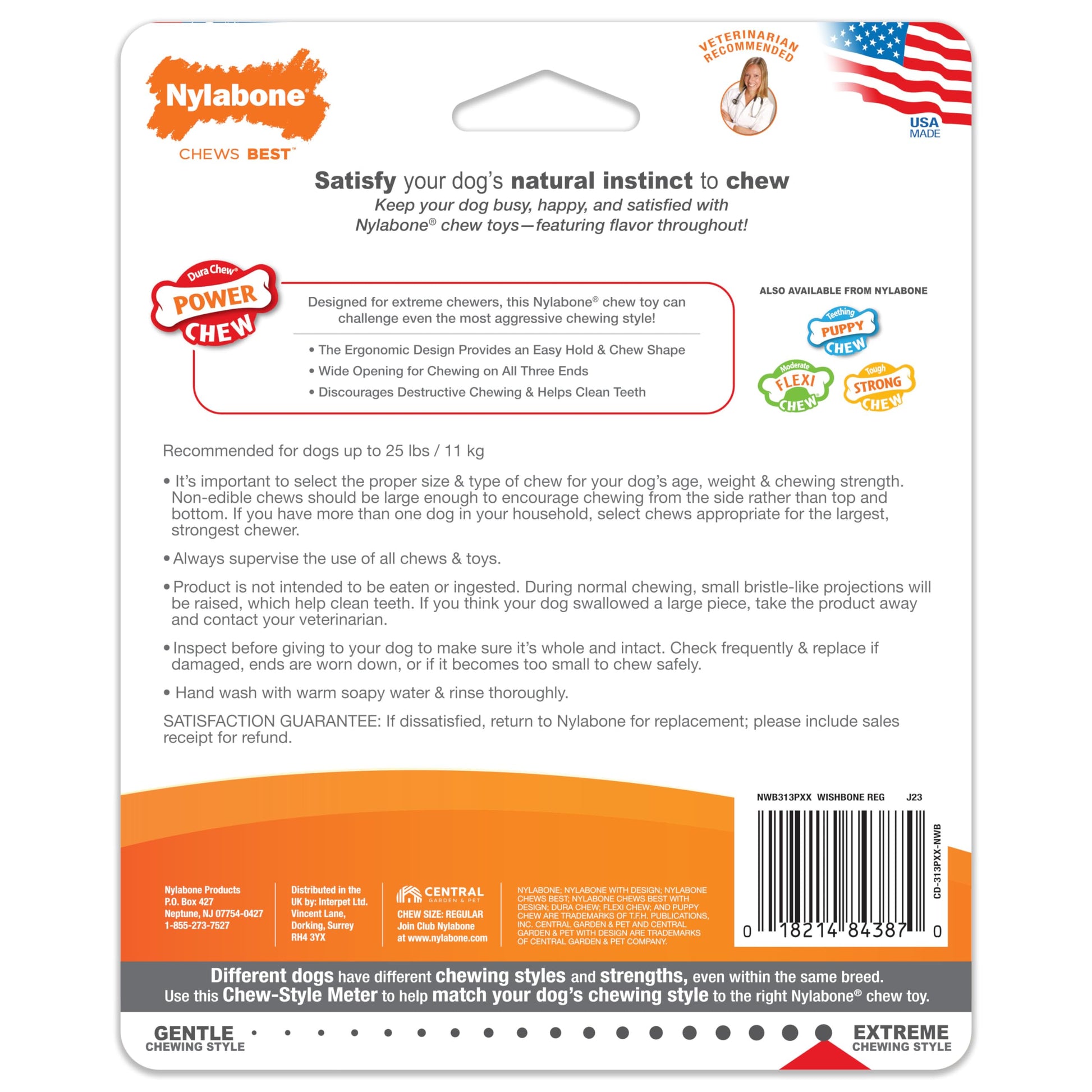 Juguete Masticable Nylabone Bisonte Power Chew para Perro Mediano