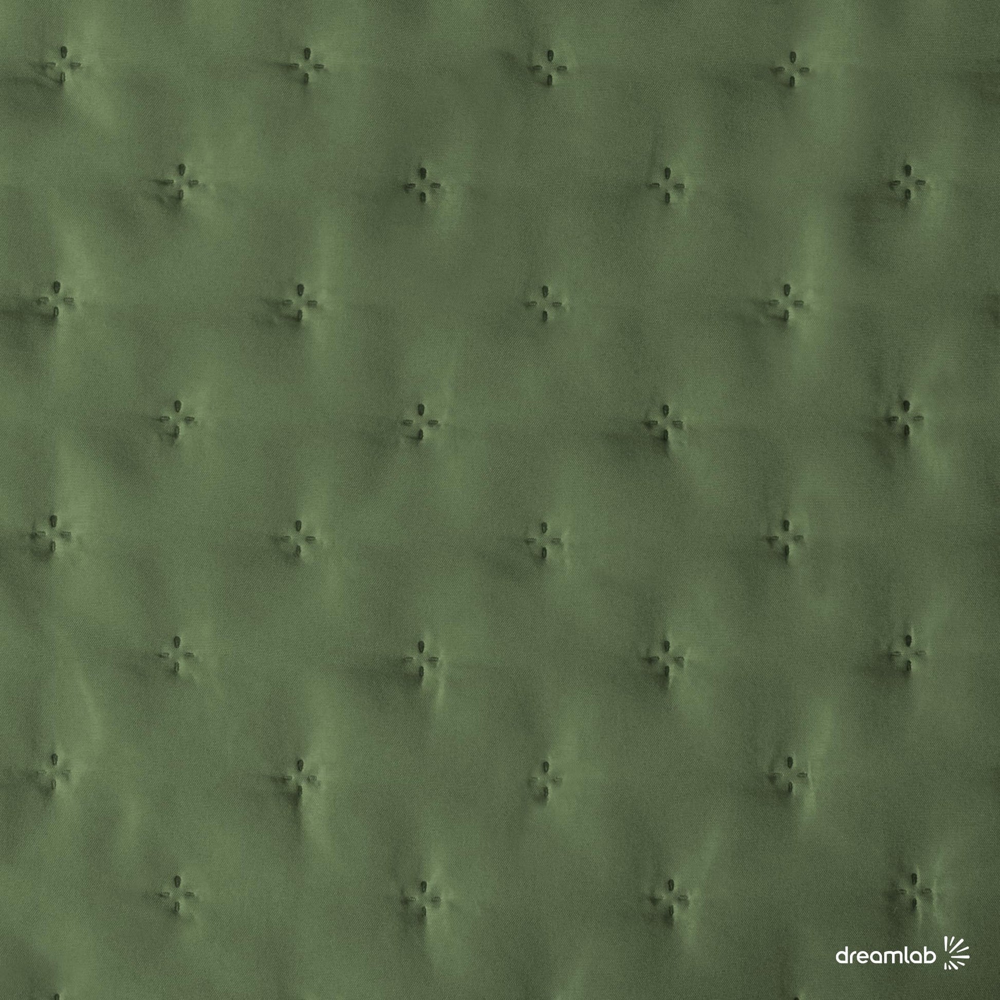 Dreamlab Colcha Ligera con 1 Funda de Almohada, Capitonado, Ultra Suave.Hipoalergénico. Edrecolcha para Cama. Edredón para Verano y Todas Las Estaciones. (Individual 175x240 cm,Trébol,Verde Seco)