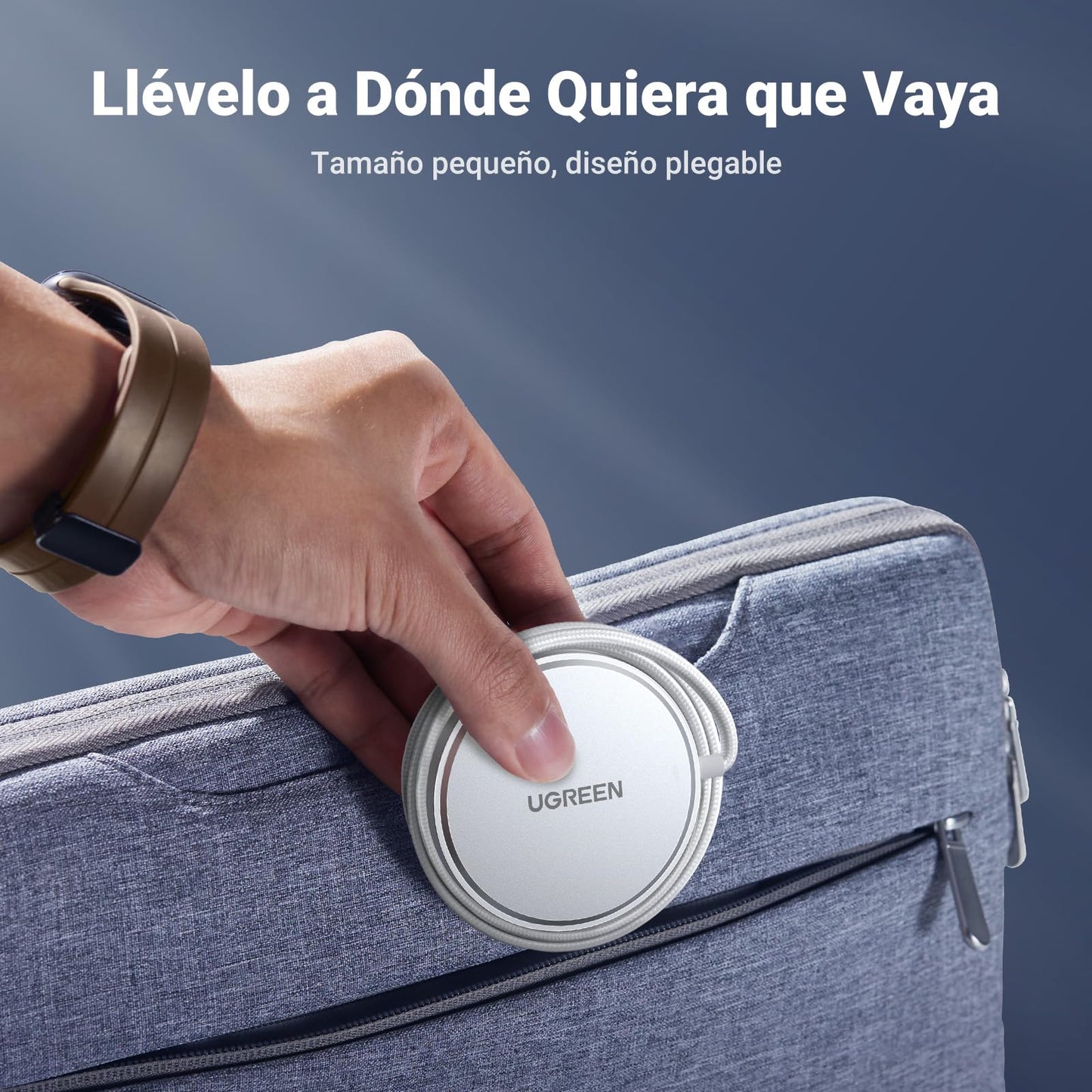 Cargador Inalámbrico UGREEN Blanco 15W MFM-Certificado Carga Rápida para iPhone y AirPods