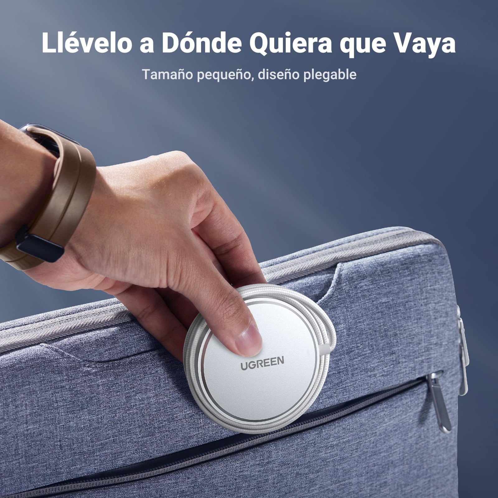 Cargador Inalámbrico UGREEN Blanco 15W MFM-Certificado Carga Rápida para iPhone y AirPods