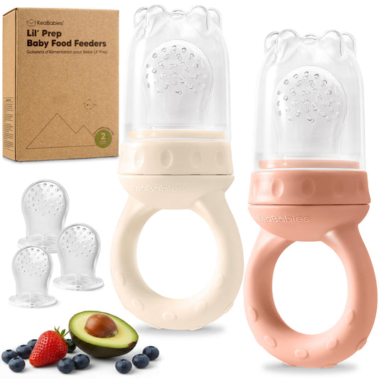 Lil'Prep - Pack de 2 alimentadores para bebés (rosa)
