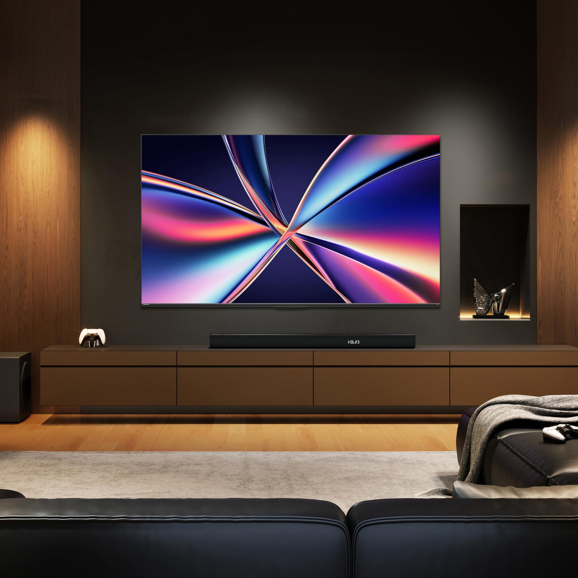 Hisense Television QD7QFM (Modelo 2025) Pantalla 65 Pulgadas,Mini-LED Smart Fire TV UHD 4K,Control Remoto por Voz con Alexa,Hi-View AI Engine,Modo de Juego Plus,Dolby Vision·Atmos