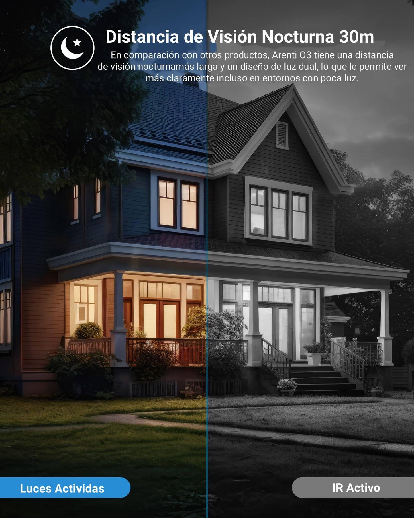 Cámara de Seguridad Arenti Blanca 4MP 2.5K Impermeable con Audio Bidireccional y Detección de Movimiento