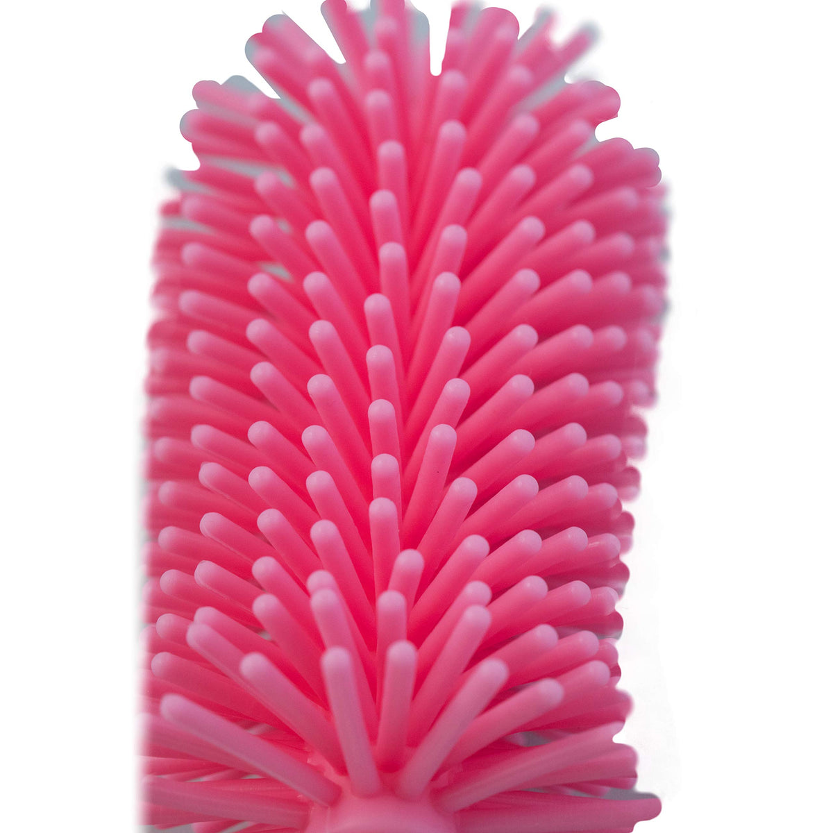 PAPU BABY Cepillo para Biberón/Botella de Silicón 100% grado alimenticio. Escobillón para Biberones. (Rosa)