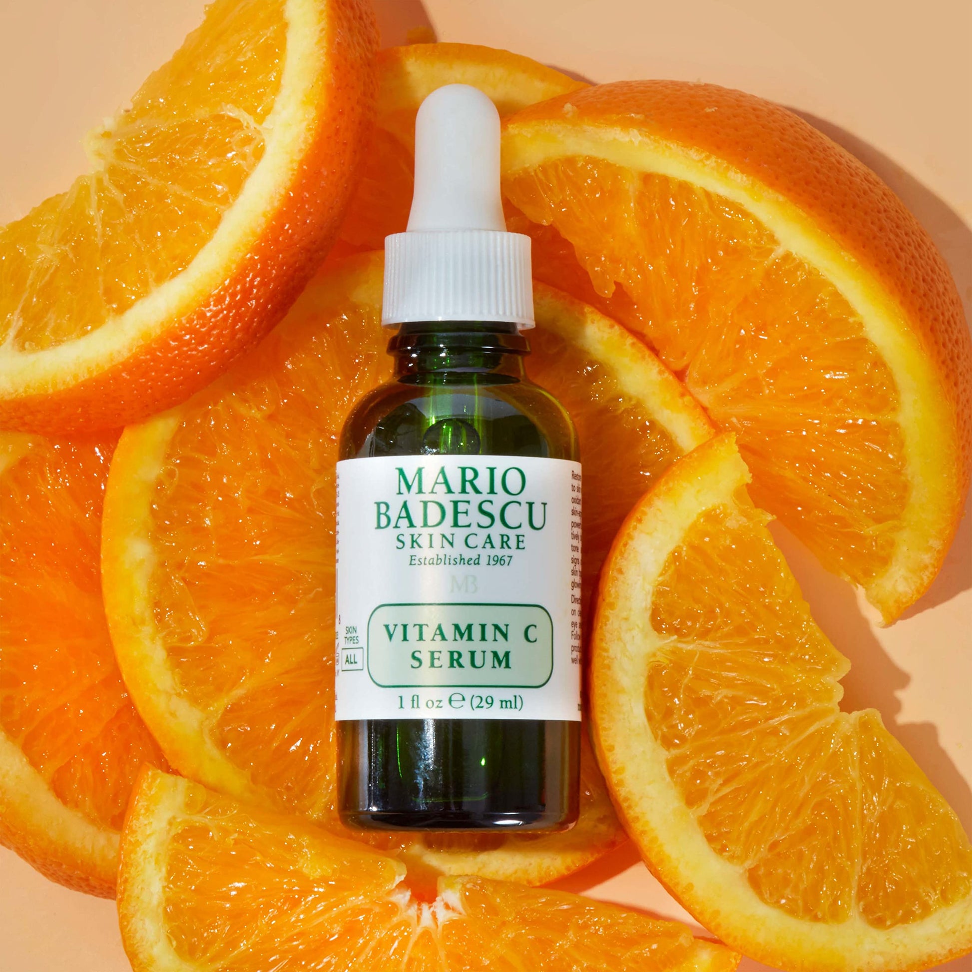 Mario Badescu Suero de vitamina C para todo tipo de piel | Suero ligero con vitamina C e hialuronato de sodio | Reduce visiblemente los signos del envejecimiento | 1 onza líquida (paquete de 1)